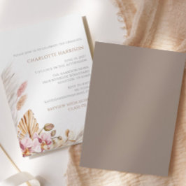 Pampas Grass Boho Chic Blommigt Studenten Inbjudningar