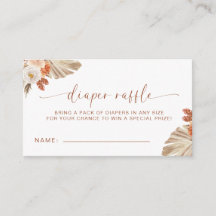 Pampas Grass Boho Diaper Raffle Desert Baby Shower
