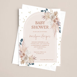 Pampas Grass Boho Girl Baby Shower Inbjudningar