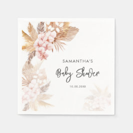 Pampas Grass Boho Girl Baby Shower Papper Pappersservett