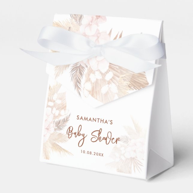 Pampas Grass Boho Girl Baby Shower Presentaskar (Framsidan Sidan)