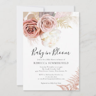 Pampas Grass Boho Girl Fall Baby Shower Inbjudningar