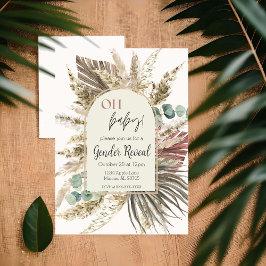 Pampas Grass Boho-inbjudan till Gender Reveal Inbjudningar