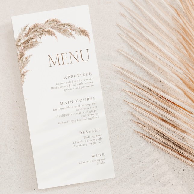 Pampas Grass Boho Meny (Skapare uppladdad)