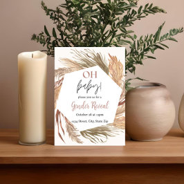 Pampas Grass Boho Neutralt Gender Reveal bjudan Inbjudningar