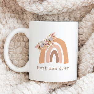 Pampas Grass Boho Rainbow Best Mamma någonsin Kaffemugg