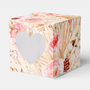 Pampas Grass boho rosa blommigt babydusch Presentaskar