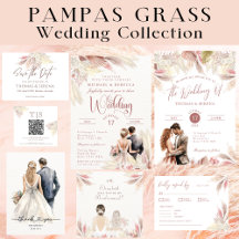 Pampas Grass Boho  Rosa QR-kodhölje