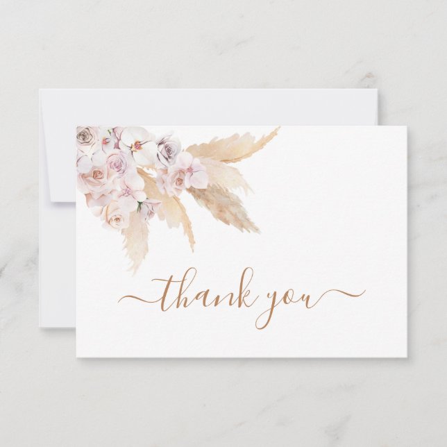 Pampas Grass boho tackkort Cards Anteckningskort (Framsida)