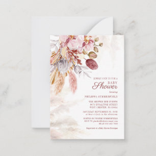 Pampas Grass Boho-torkade blommor Baby Shower Anteckningskort