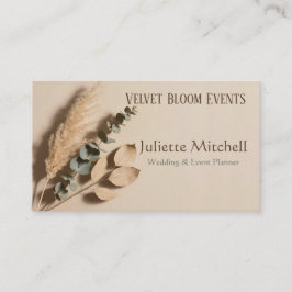 Pampas Grass Boho Wedding Planner Business Card Visitkort