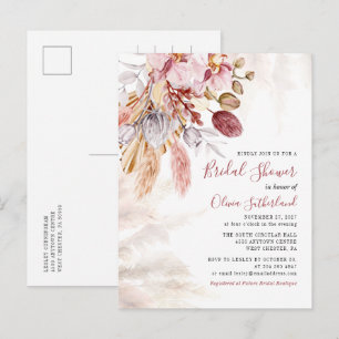 Pampas Grass Botanical Script-Möhippa Inbjudan Vykort