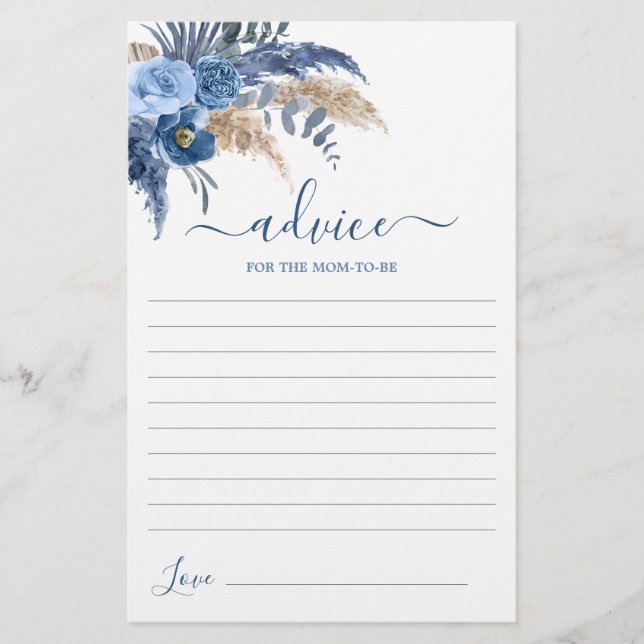 Pampas Grass Boy Advice for Mamma to be card (Framsida)