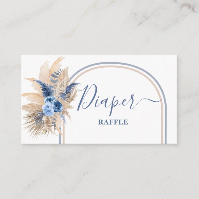 Pampas Grass Boy Diaper Raffle Card Tilläggskort (Framsida)