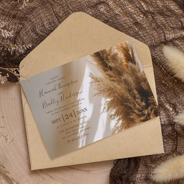 Pampas Grass Bröllop Inbjudningar (Skapare uppladdad)