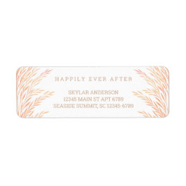 Pampas Grass Bröllop Neutralt Watercolor Stil Returadress Etikett