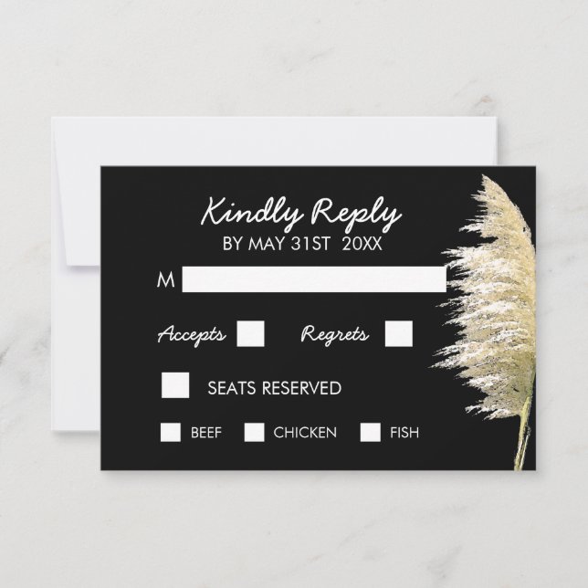 Pampas Grass Bröllop OSA Kort (Framsida)