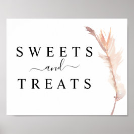  Pampas Grass Bröllop Sweets & Treats-tecken Poster