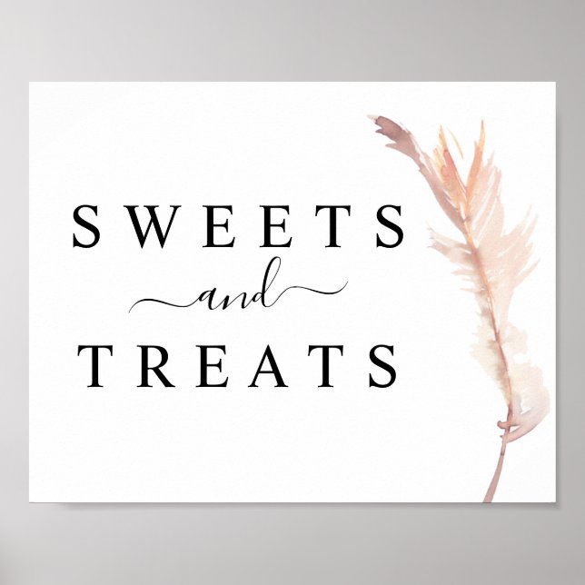  Pampas Grass Bröllop Sweets & Treats-tecken Poster (Framsidan)