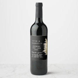 Pampas Grass Bröllop Vin Flaska Vinflaska Etikett