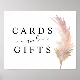 Pampas Grass Bröllopskort & presentations-skylt Poster