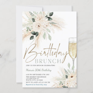 Pampas Grass Brunch Birthday-inbjudan Inbjudningar