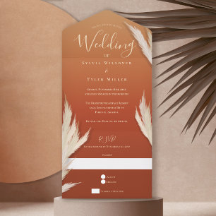 Pampas Grass Burnt Orange Bröllop