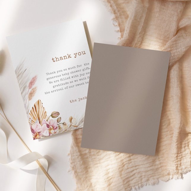 Pampas Grass Chic Boho Baby Shower - tack för ditt Inbjudningar (Skapare uppladdad)