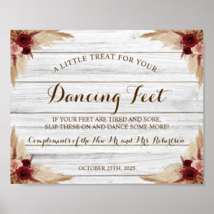 Pampas Grass Dancing Feet Flinflip flops Bröllop Poster