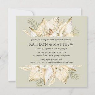 Pampas Grass Desert Boho Couppes Möhippa Inbjudningar