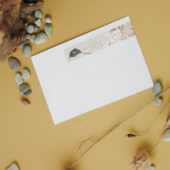 Pampas Grass Desert Tropical Cream Spara datumet Etikettband (Skapare uppladdad)