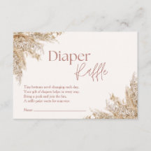 Pampas Grass Diaper Raffle Card | Neutralt Rustic