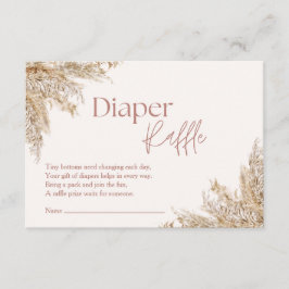 Pampas Grass Diaper Raffle Card | Neutralt Rustic Tilläggskort