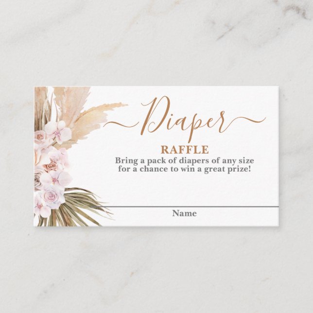 Pampas Grass Diaper Raffle Card Tilläggskort (Framsida)
