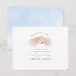 Pampas Grass Dusty Blue Bridesmaid Frieri Inbjudningar