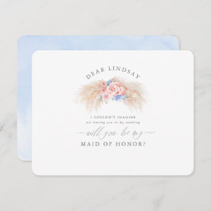 Pampas Grass Dusty Blue Bridesmaid Frieri Inbjudningar