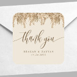 Pampas Grass Earthy Boho Exotic Bröllop Tack Fyrkantigt Klistermärke<br><div class="desc">Pampas Grass Earthy Boho Exotic Bröllop Tack Square Sticker</div>