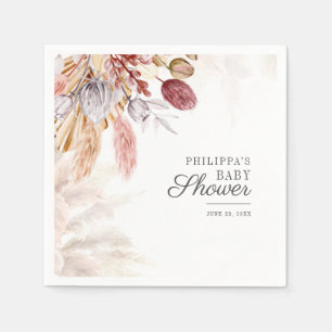 Pampas Grass Elegant Baby Shower Pappersservett