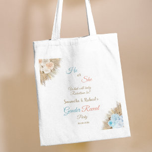 Pampas Grass Elegant Gender Reveal Baby Shower Tygkasse