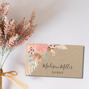 Pampas Grass Eucalyptus Florist Visitkort