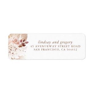 Pampas Grass Exotic Foliage and Cream Flowers Returadress Etikett