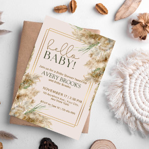 Pampas Grass Fall Simple Baby Shower-inbjudan Inbjudningar