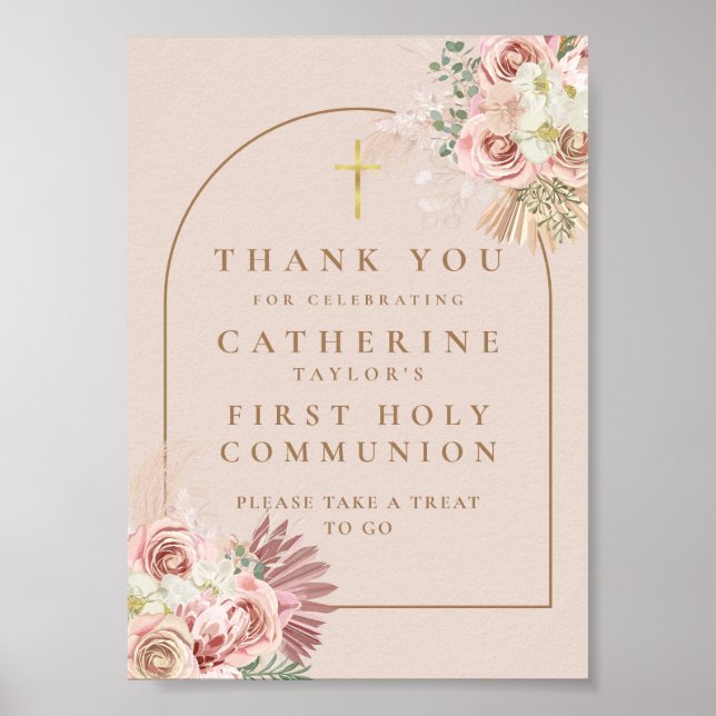 Pampas Grass First Communion Favorittecken Poster (Framsidan)