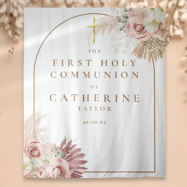 Pampas Grass First Communion Photo BackDrop