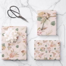 Pampas Grass & Flowers på Cream