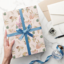 Pampas Grass & Flowers på Cream