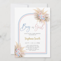 Pampas Grass Gender Reveal Inbjudan