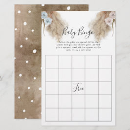 Pampas Grass Gender Reveal Party Baby Bingo Game