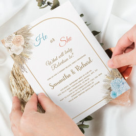 Pampas Grass Gender visar att han eller hon Boho Inbjudningar
