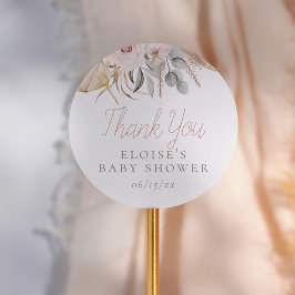  Pampas Grass Girl Baby Shower Thank You Runt Klistermärke